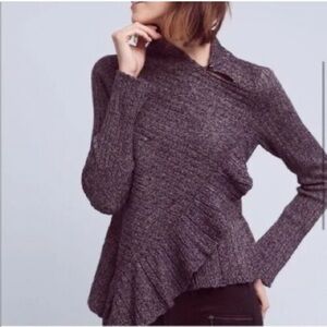 Anthropologie Knitted & Knotted Asymmetrical Sweater